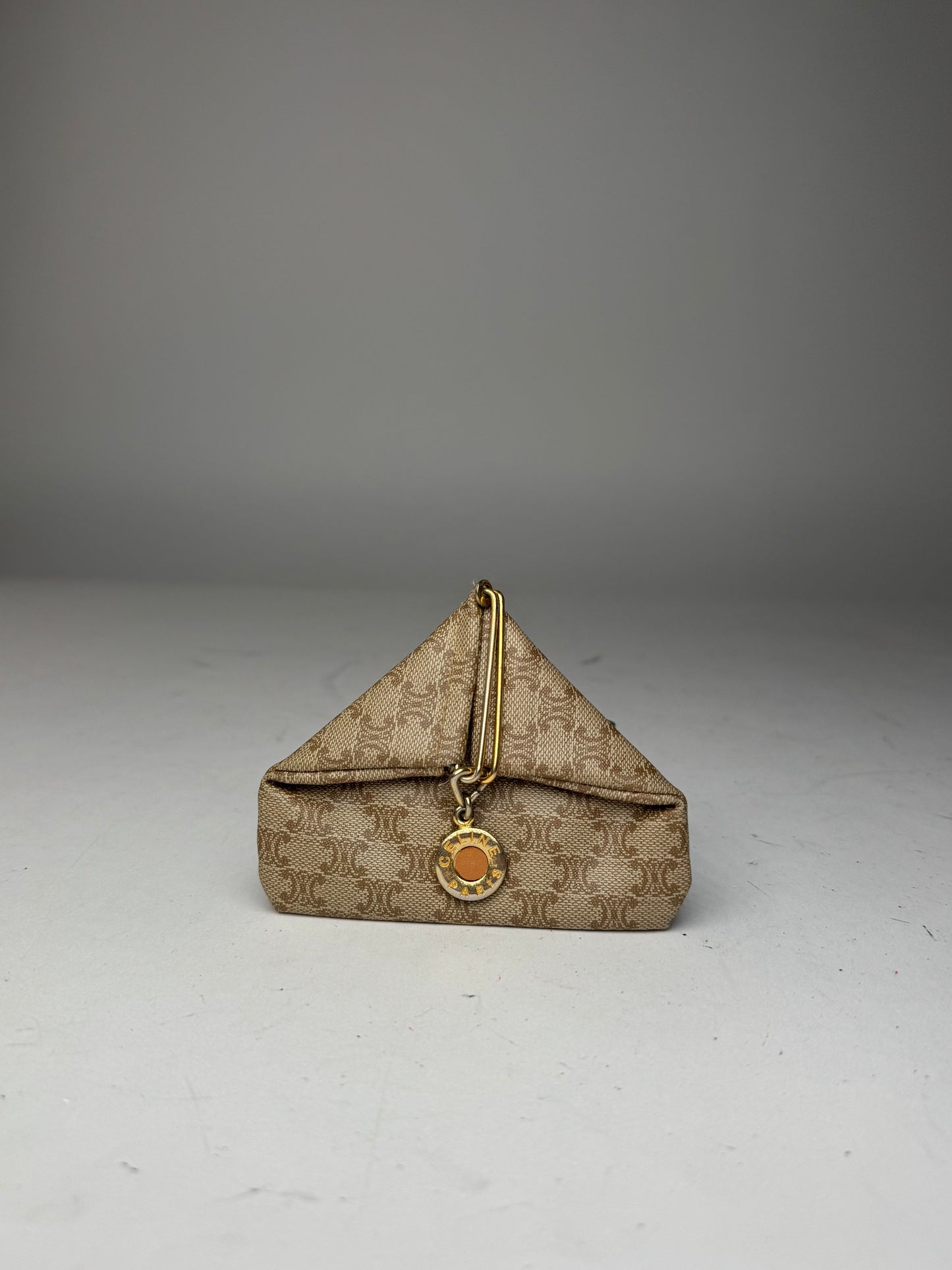 Vintage Celine Paris Leather Purse/Card Holder beige brown