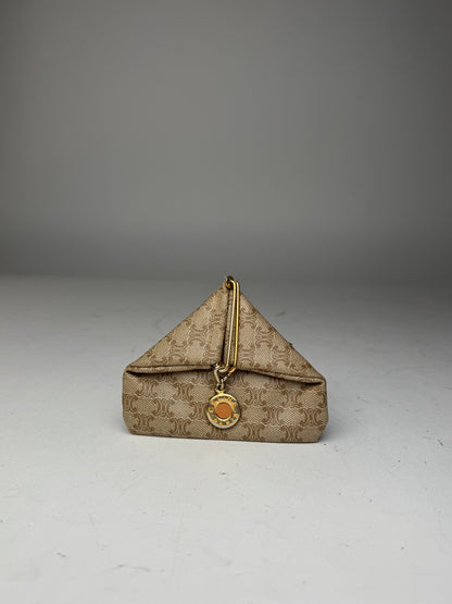 Vintage Celine Paris Leather Purse/Card Holder beige brown