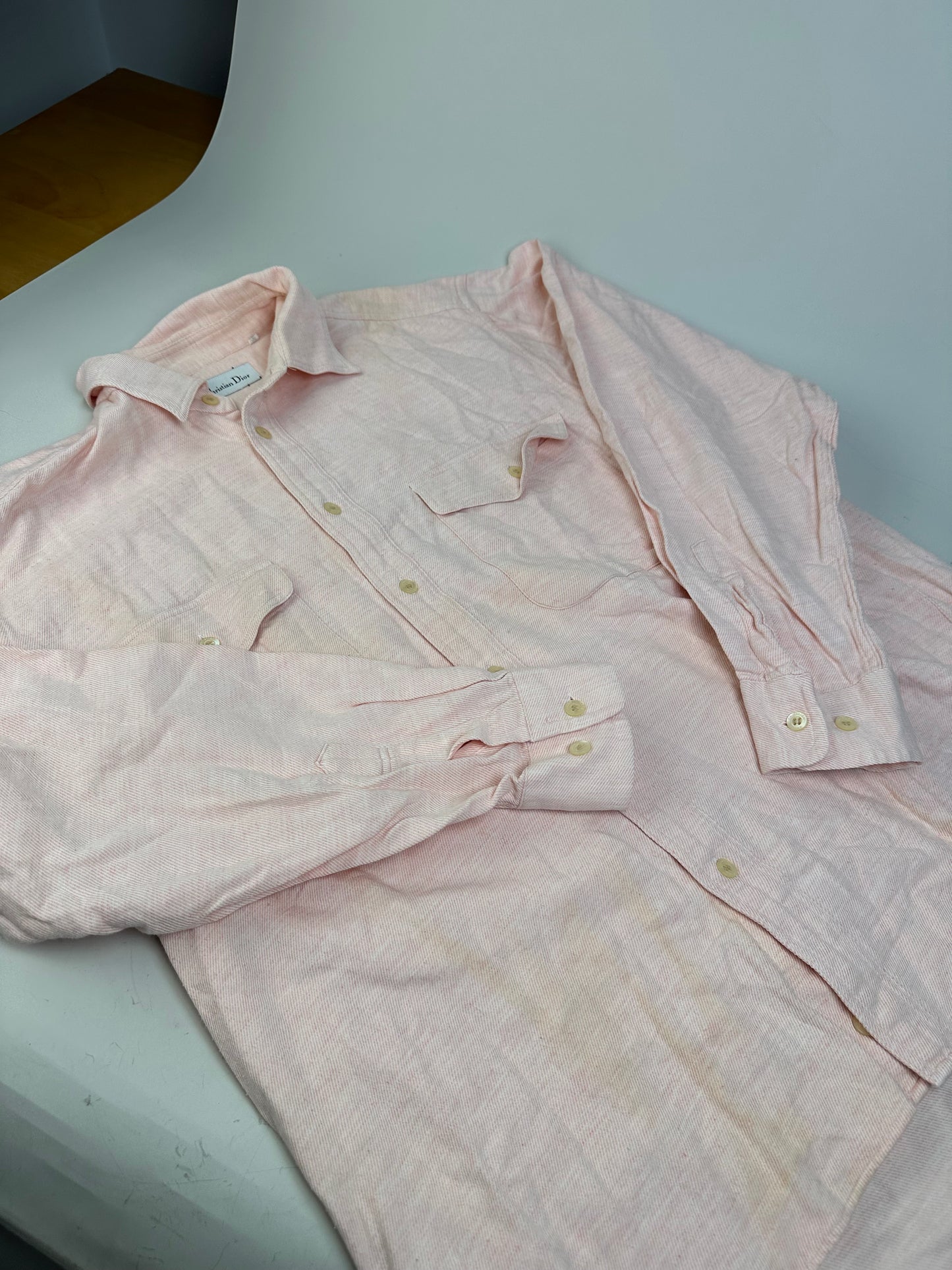 Vintage Dior Cotton Shirt Light Pink L