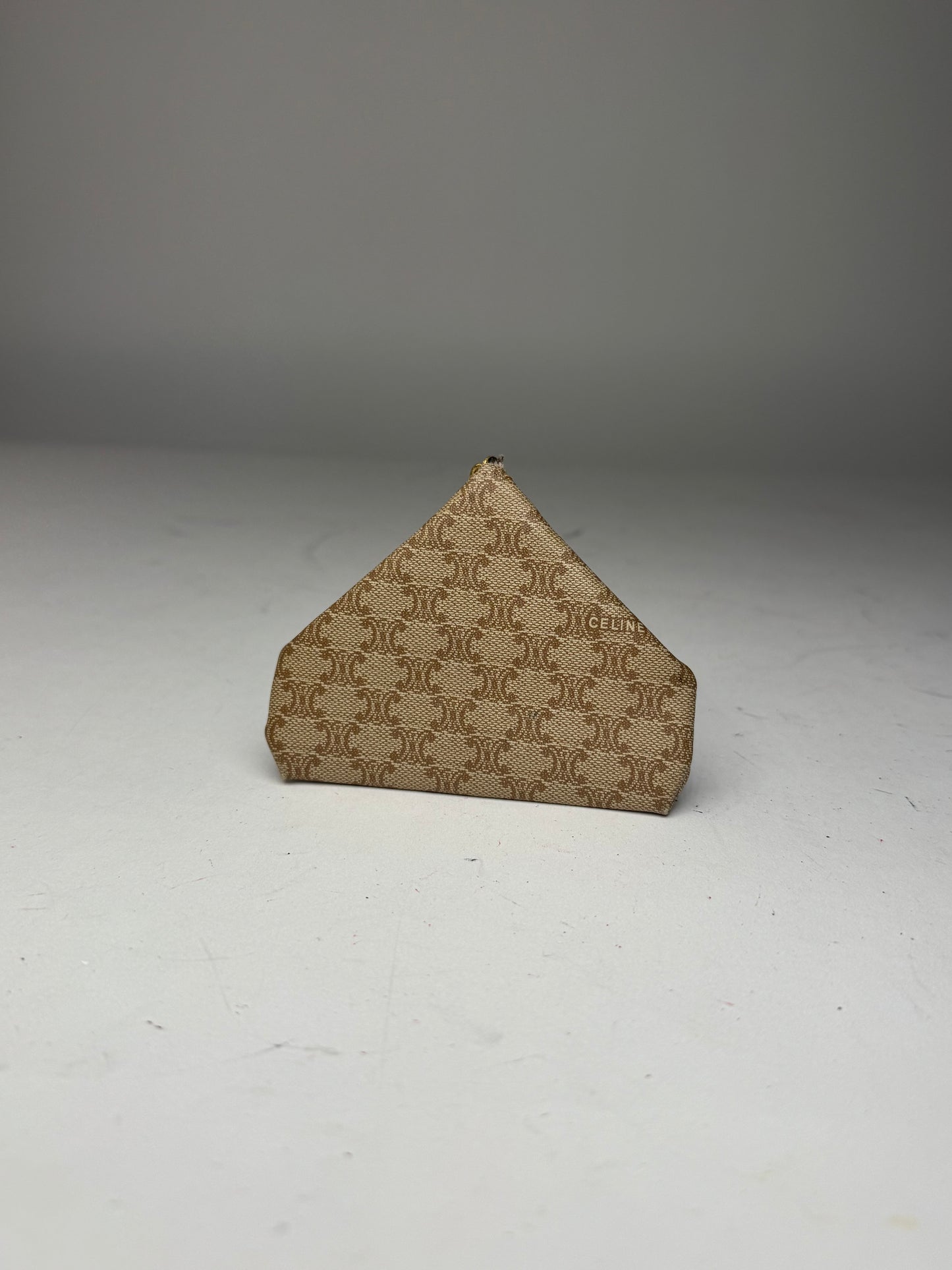 Vintage Celine Paris Leather Purse/Card Holder beige brown