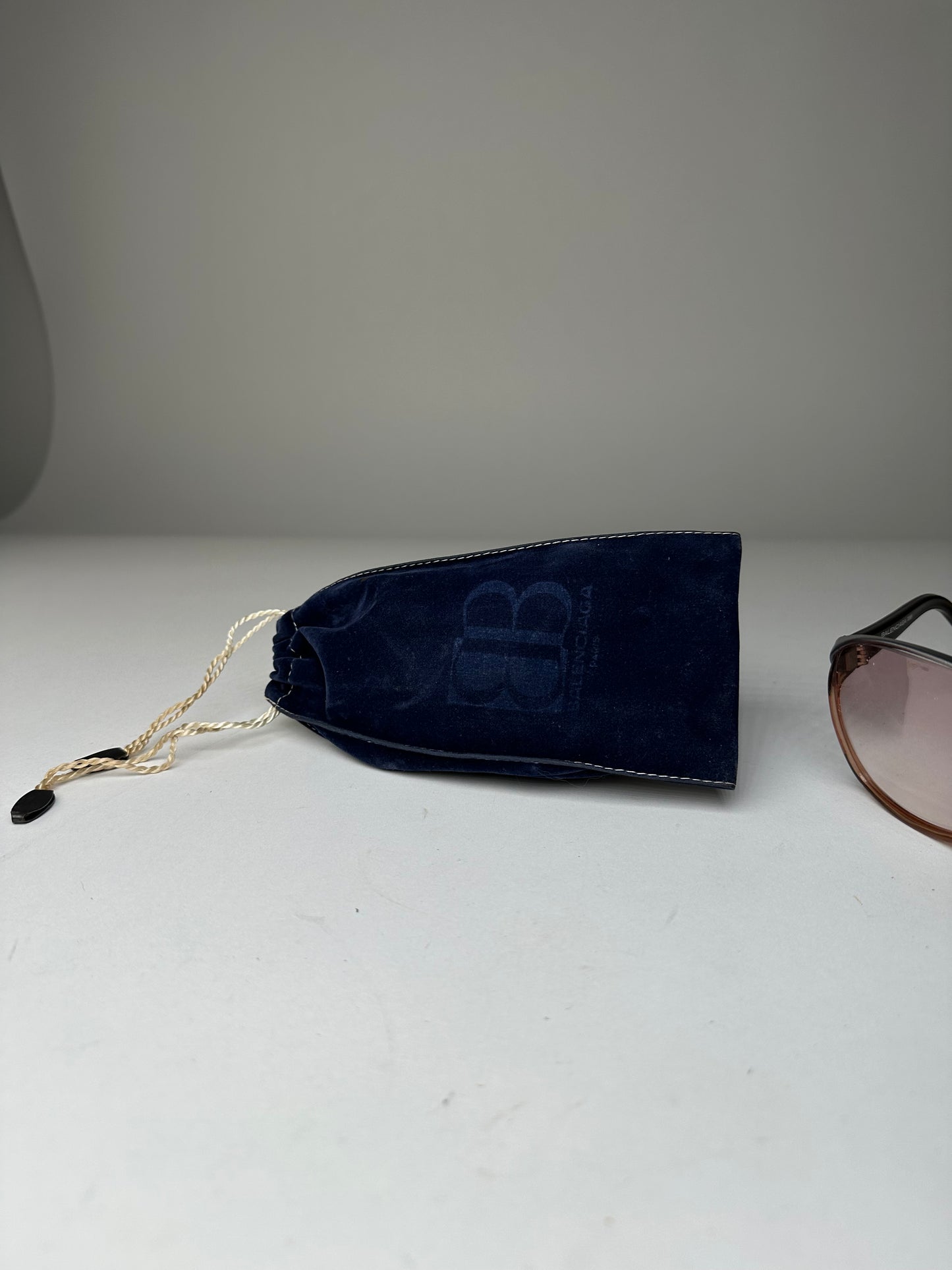 Vintage Balenciaga BB Logo Acetate Sunglasses Brown Pink