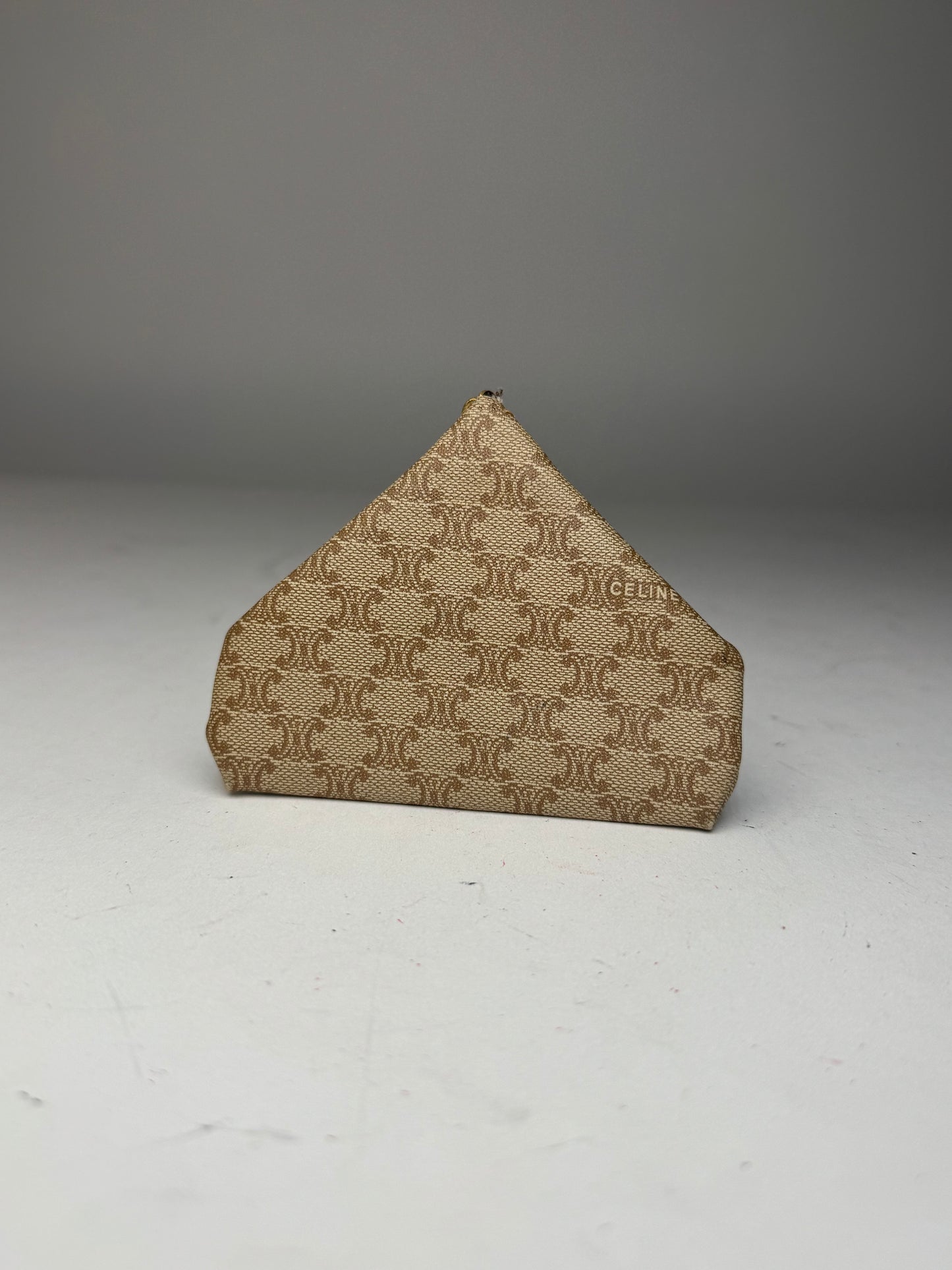 Vintage Celine Paris Leather Purse/Card Holder beige brown