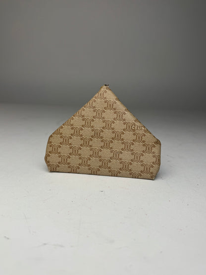 Vintage Celine Paris Leather Purse/Card Holder beige brown