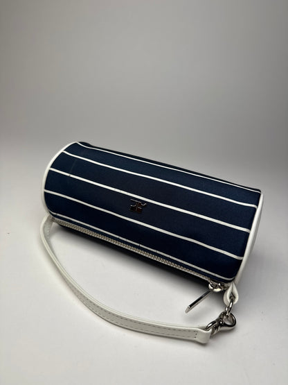 Vintage Courres Mini Bag Navy White Striped