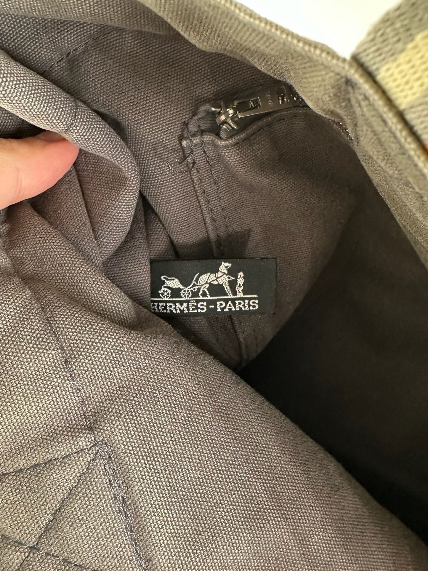 Vintage Hermes Canvas Weekender Duffel Bag Black