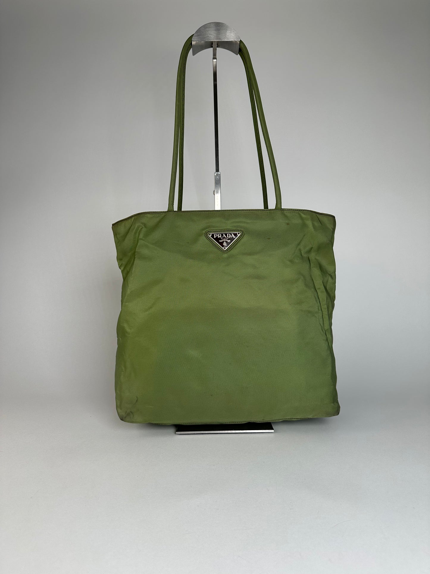 Vintage Prada Triangle Polyester Bag Green