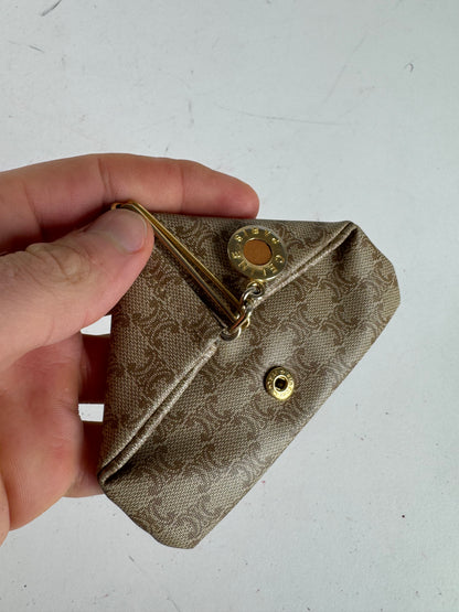 Vintage Celine Paris Leather Purse/Card Holder beige brown