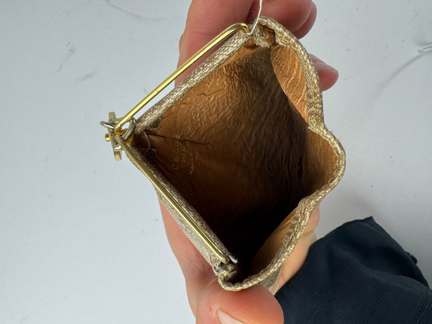 Vintage Celine Paris Leather Purse/Card Holder beige brown