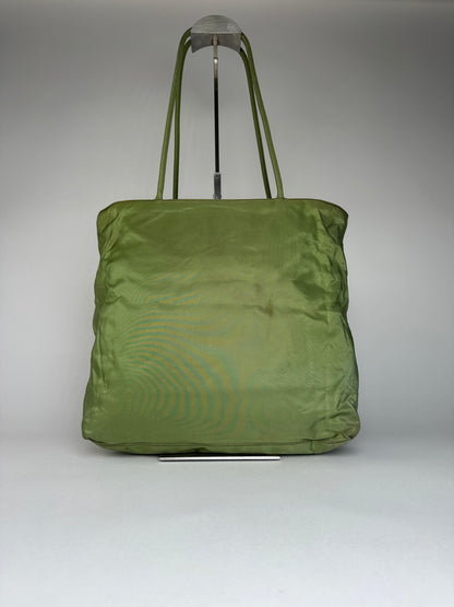 Vintage Prada Triangle Polyester Bag Green