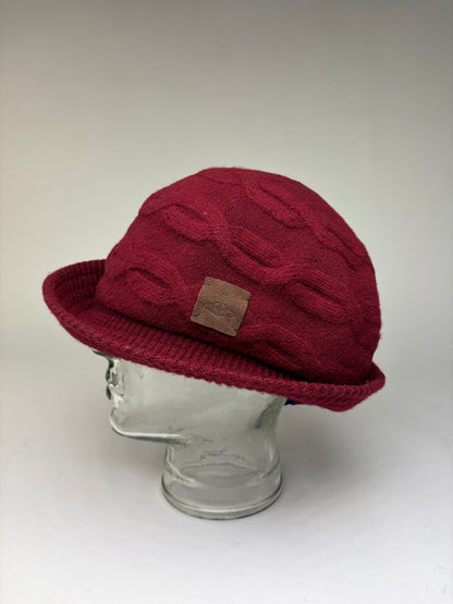 Vintage Vivienne Westwood Wool Blend Bucket Hat Burgundy S/M