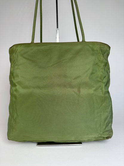 Vintage Prada Triangle Polyester Bag Green
