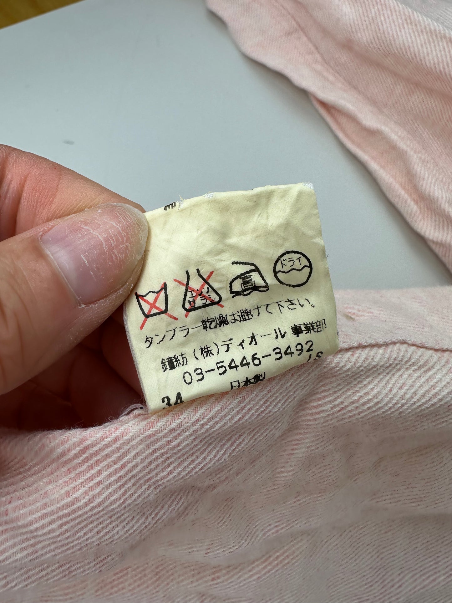 Vintage Dior Cotton Shirt Light Pink L