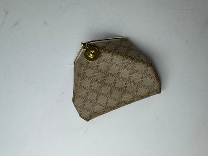 Vintage Celine Paris Leather Purse/Card Holder beige brown