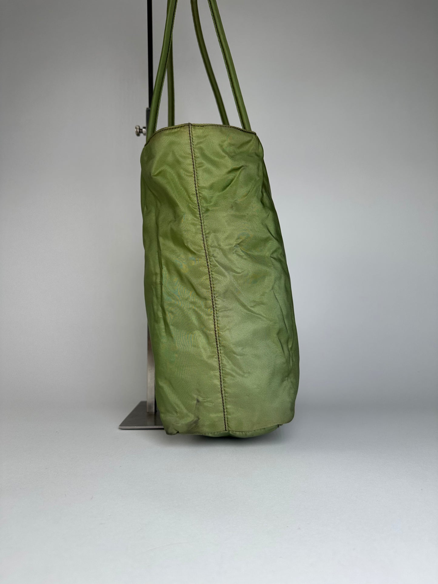 Vintage Prada Triangle Polyester Bag Green