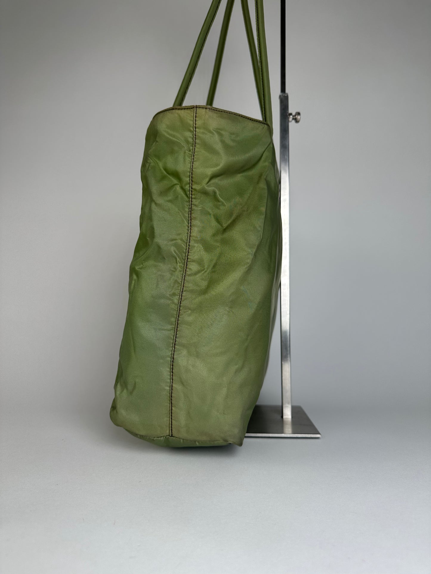 Vintage Prada Triangle Polyester Bag Green