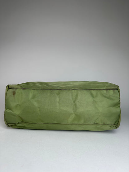Vintage Prada Triangle Polyester Bag Green