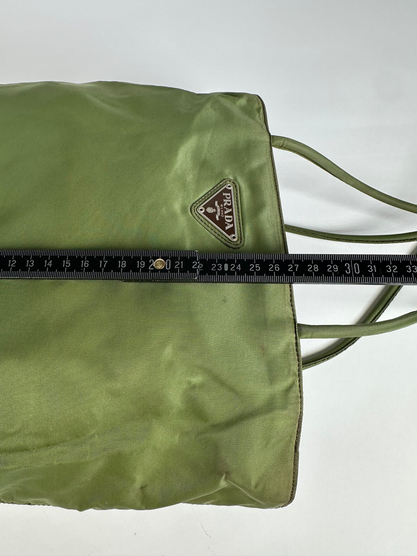 Vintage Prada Triangle Polyester Bag Green