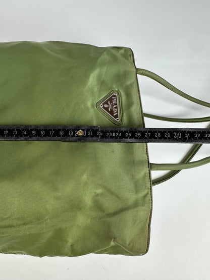 Vintage Prada Triangle Polyester Bag Green