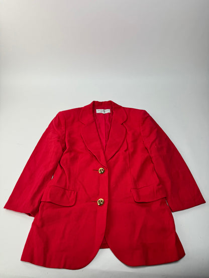 Vintage Balenciaga Silk Blazer / Trench Red L