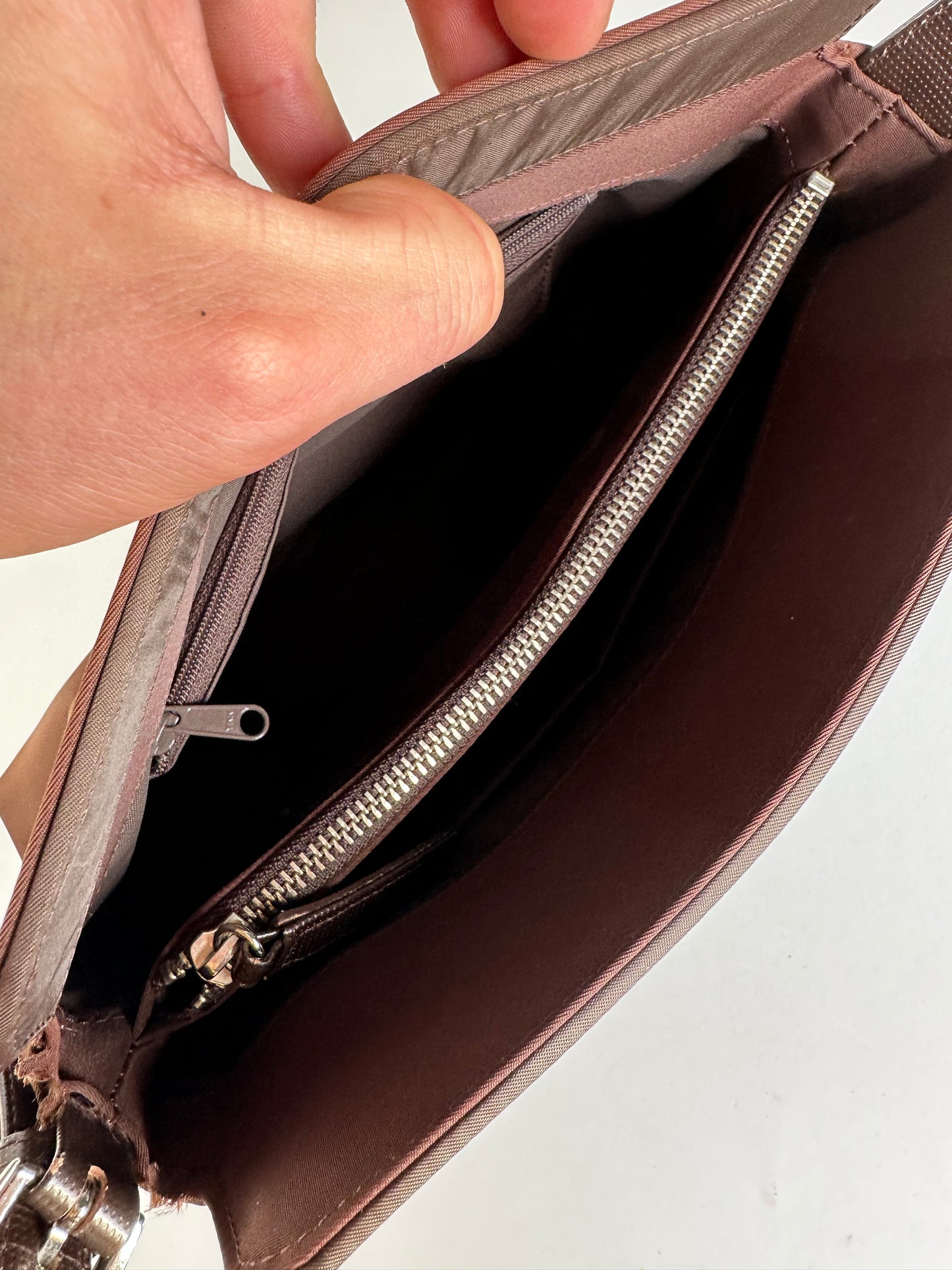 Vintage Givenchy Coated Canvas Shoulder Bag Brown