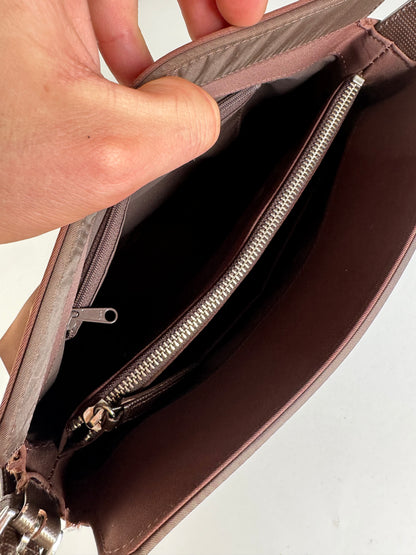 Vintage Givenchy Coated Canvas Shoulder Bag Brown