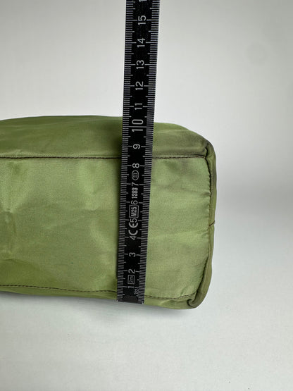 Vintage Prada Triangle Polyester Bag Green