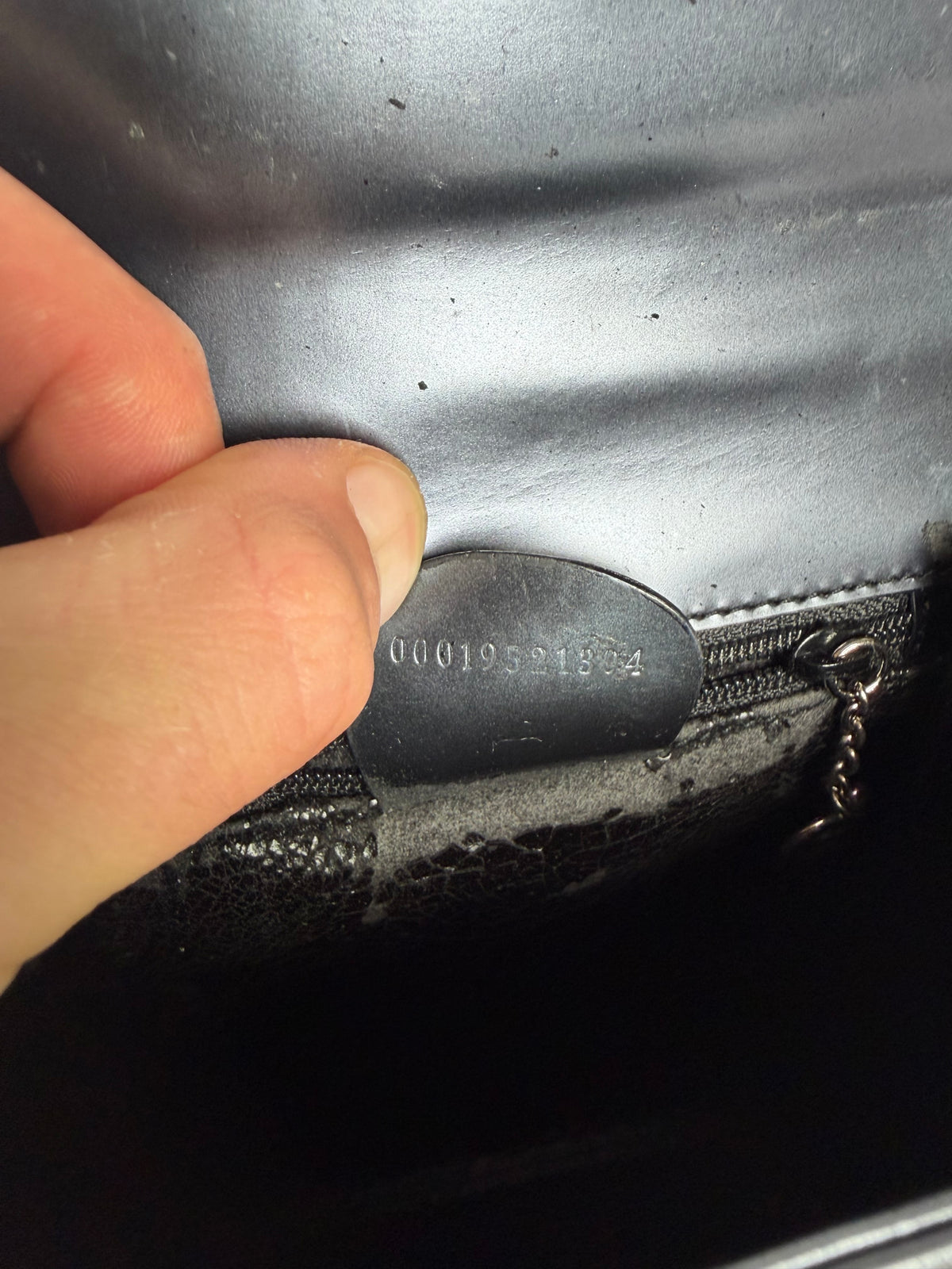 Vintage Gucci Structured Leather Top-Handle Bag Black Silver