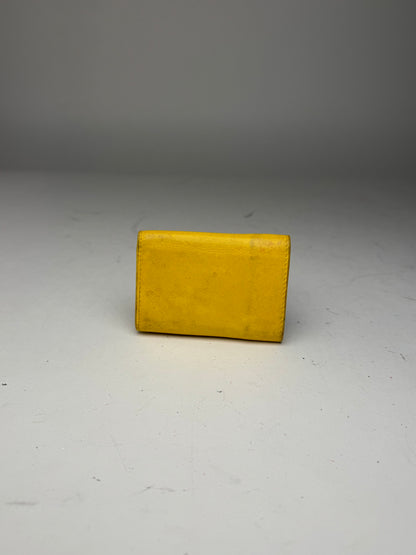Vintage Balenciaga Postal Leather Card Holder yellow