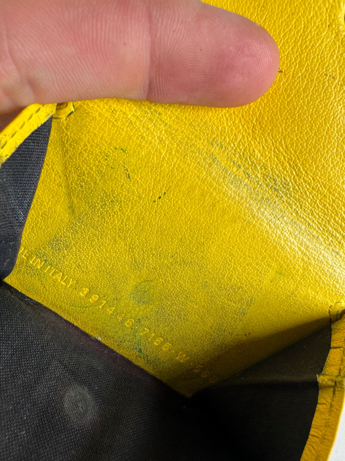 Vintage Balenciaga Postal Leather Card Holder yellow