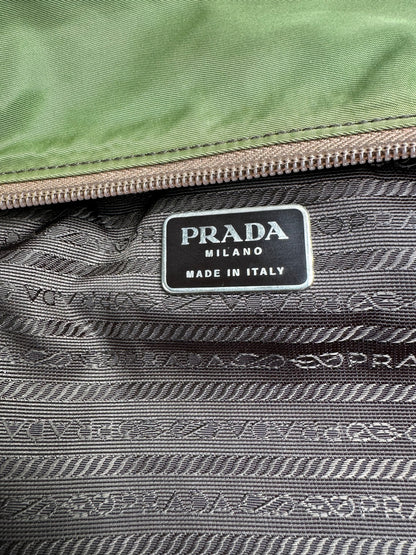 Vintage Prada Triangle Polyester Bag Green