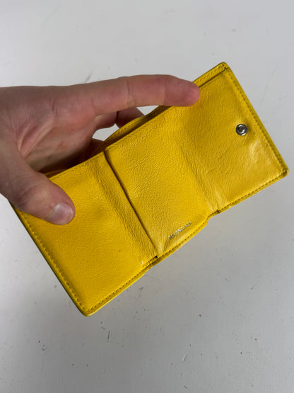 Vintage Balenciaga Postal Leather Card Holder yellow