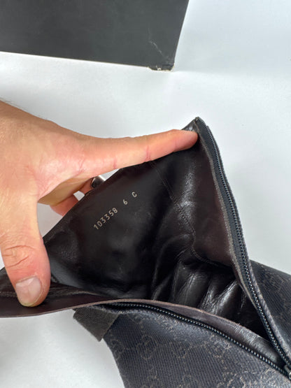 Vintage Gucci Monogram Heeled Boots 6C