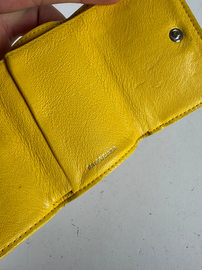 Vintage Balenciaga Postal Leather Card Holder yellow