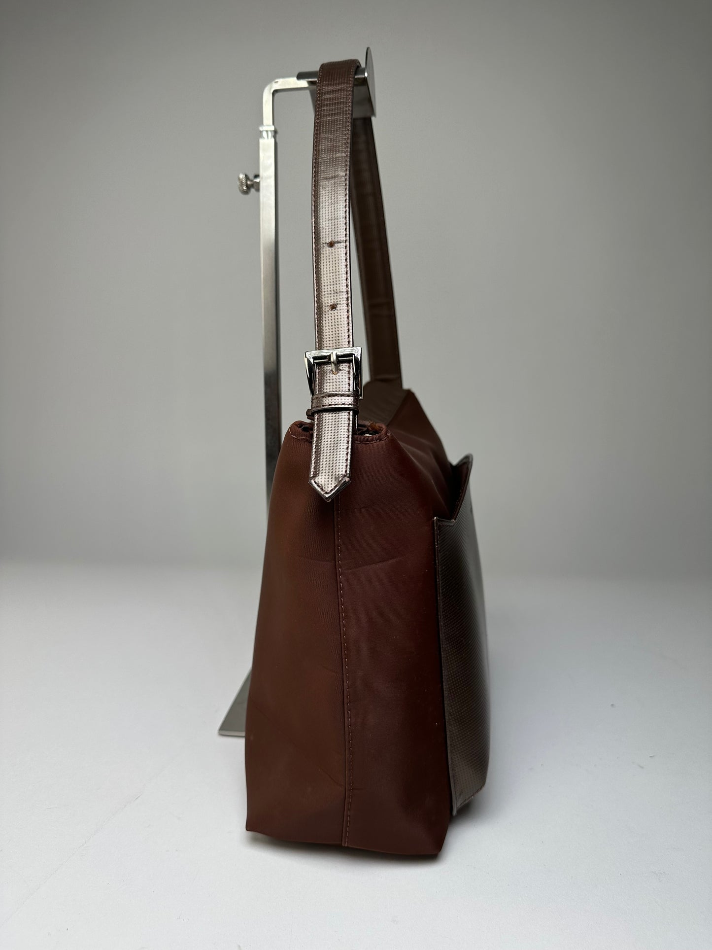 Vintage Givenchy Coated Canvas Shoulder Bag Brown