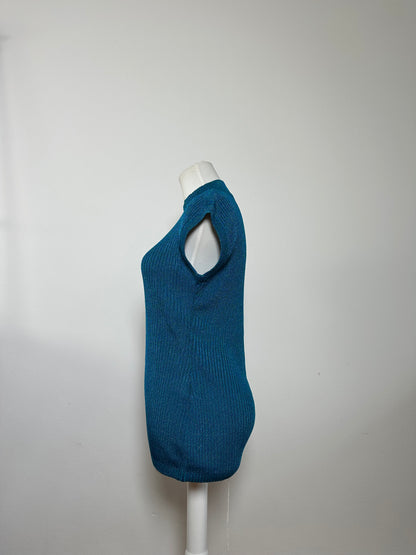 Vintage Turtleneck Dior Wool Top Blue Green L