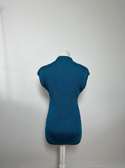 Vintage Turtleneck Dior Wool Top Blue Green L