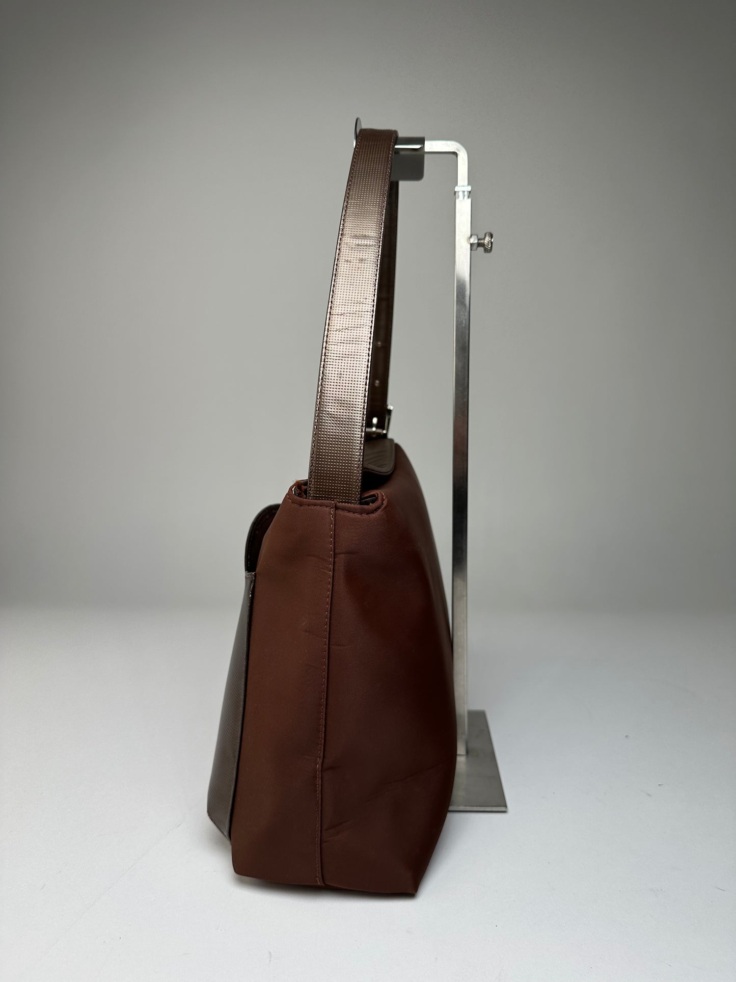 Vintage Givenchy Coated Canvas Shoulder Bag Brown