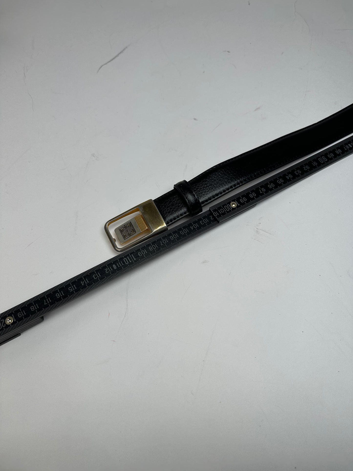 Vintage Givenchy Snake Emblossed Leather Belt Black