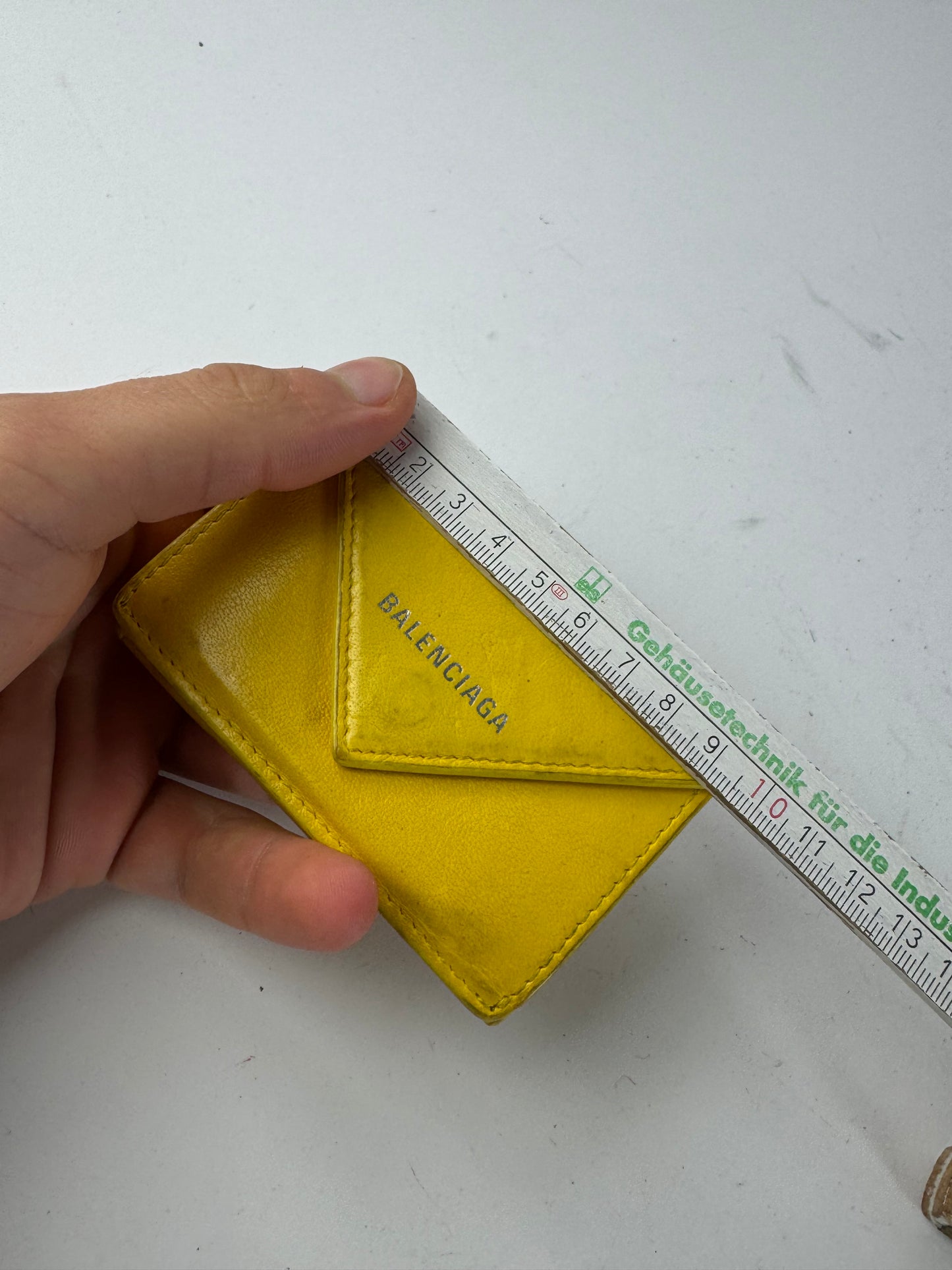 Vintage Balenciaga Postal Leather Card Holder yellow