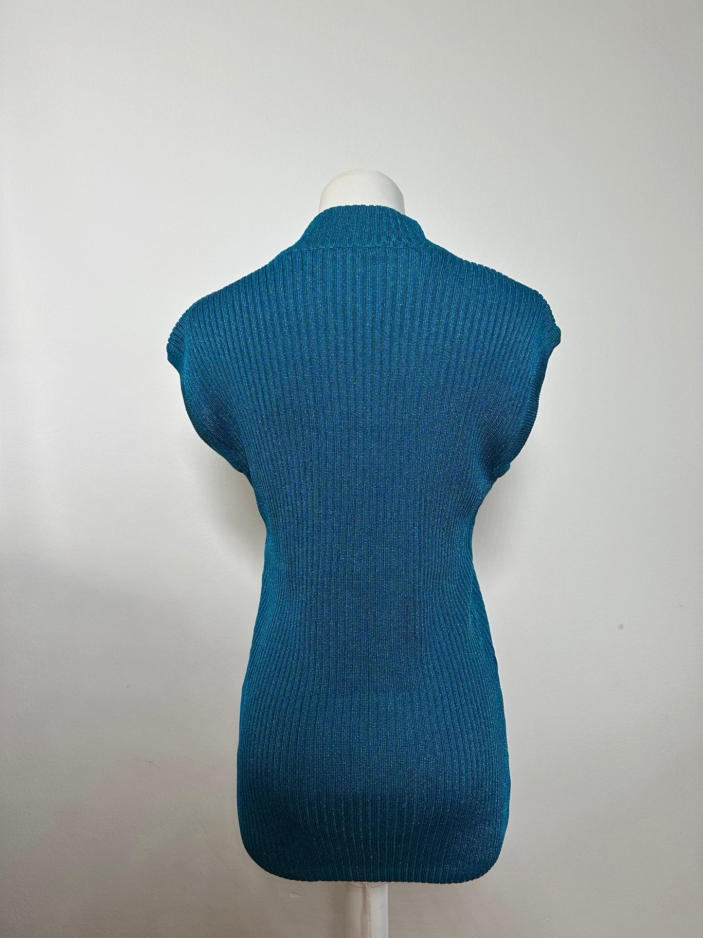 Vintage Turtleneck Dior Wool Top Blue Green L