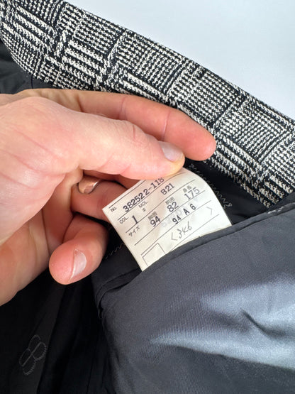 Vintage Balenciaga Checked Wool Blazer Grey White