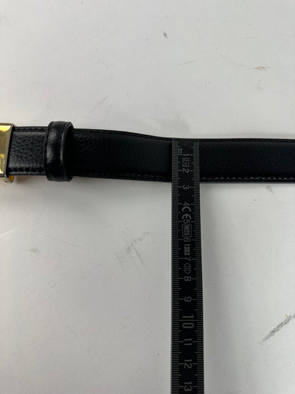 Vintage Givenchy Snake Emblossed Leather Belt Black