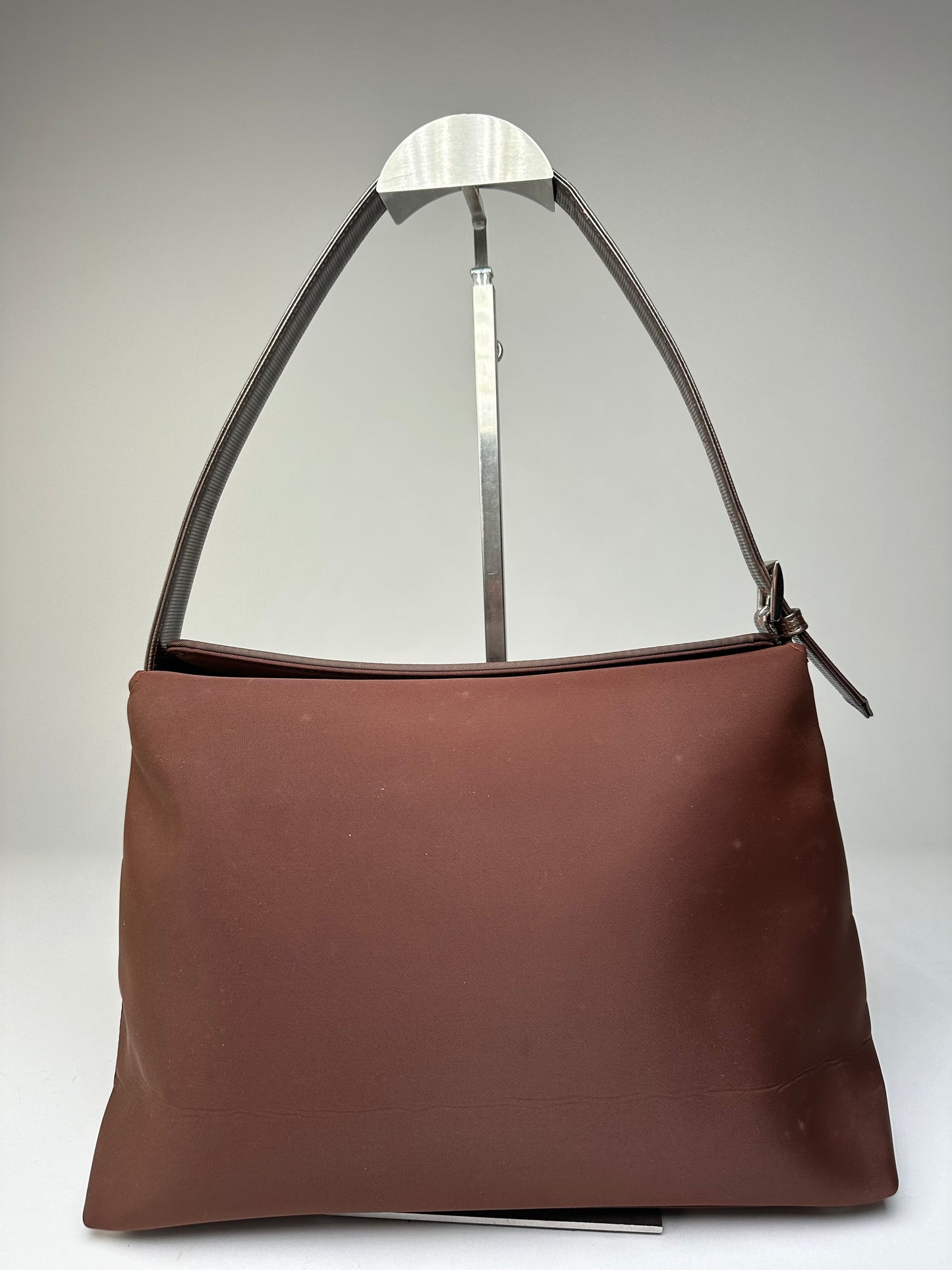 Vintage Givenchy Coated Canvas Shoulder Bag Brown