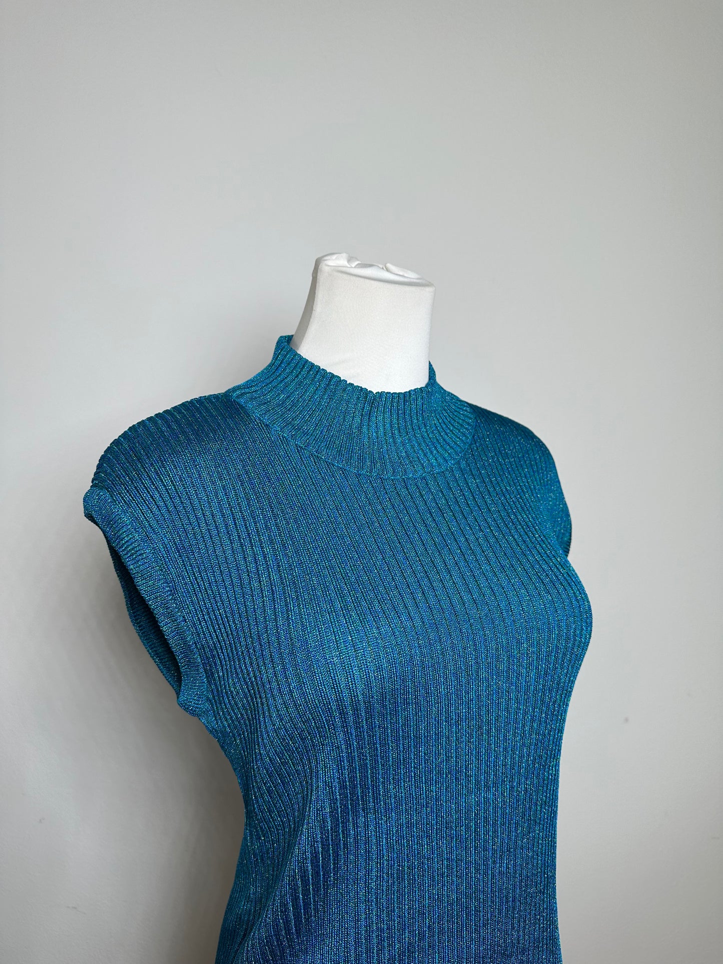 Vintage Turtleneck Dior Wool Top Blue Green L