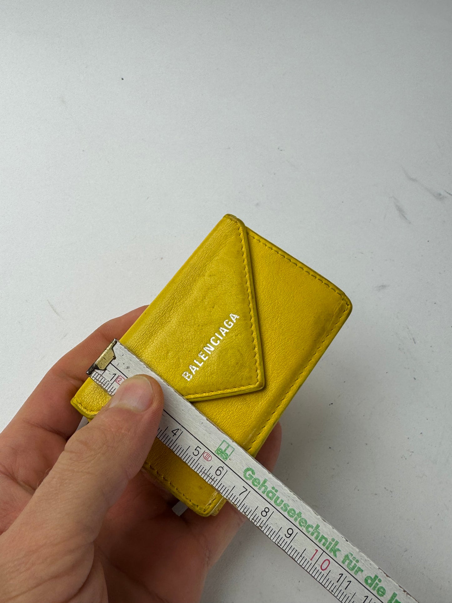 Vintage Balenciaga Postal Leather Card Holder yellow