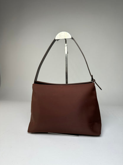 Vintage Givenchy Coated Canvas Shoulder Bag Brown