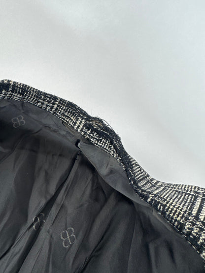 Vintage Balenciaga Checked Wool Blazer Grey White