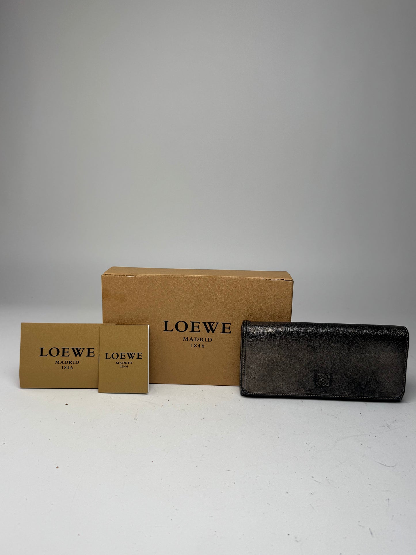 Vintage Loewe Madrid Leather Wallet Anthracite