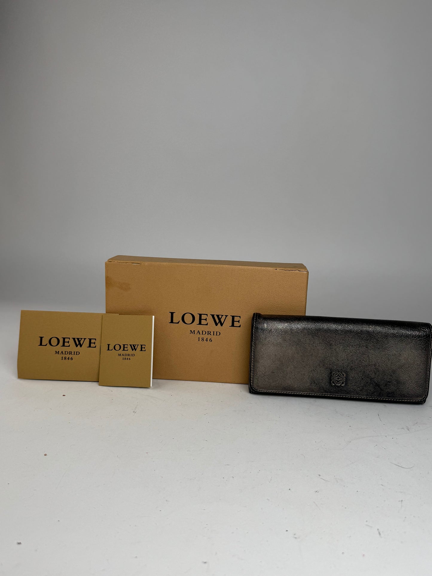 Vintage Loewe Madrid Leather Wallet Anthracite
