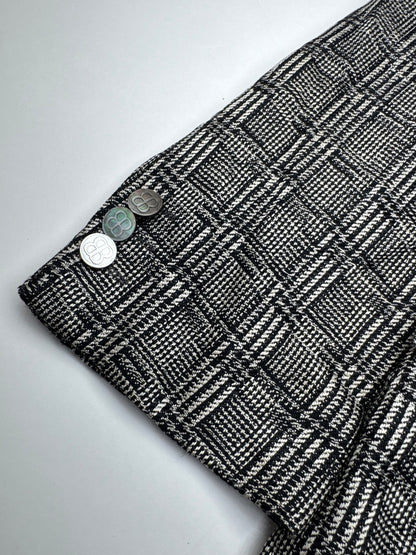 Vintage Balenciaga Checked Wool Blazer Grey White